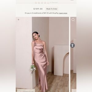 revelry rose quartz satin bridesmaid dress